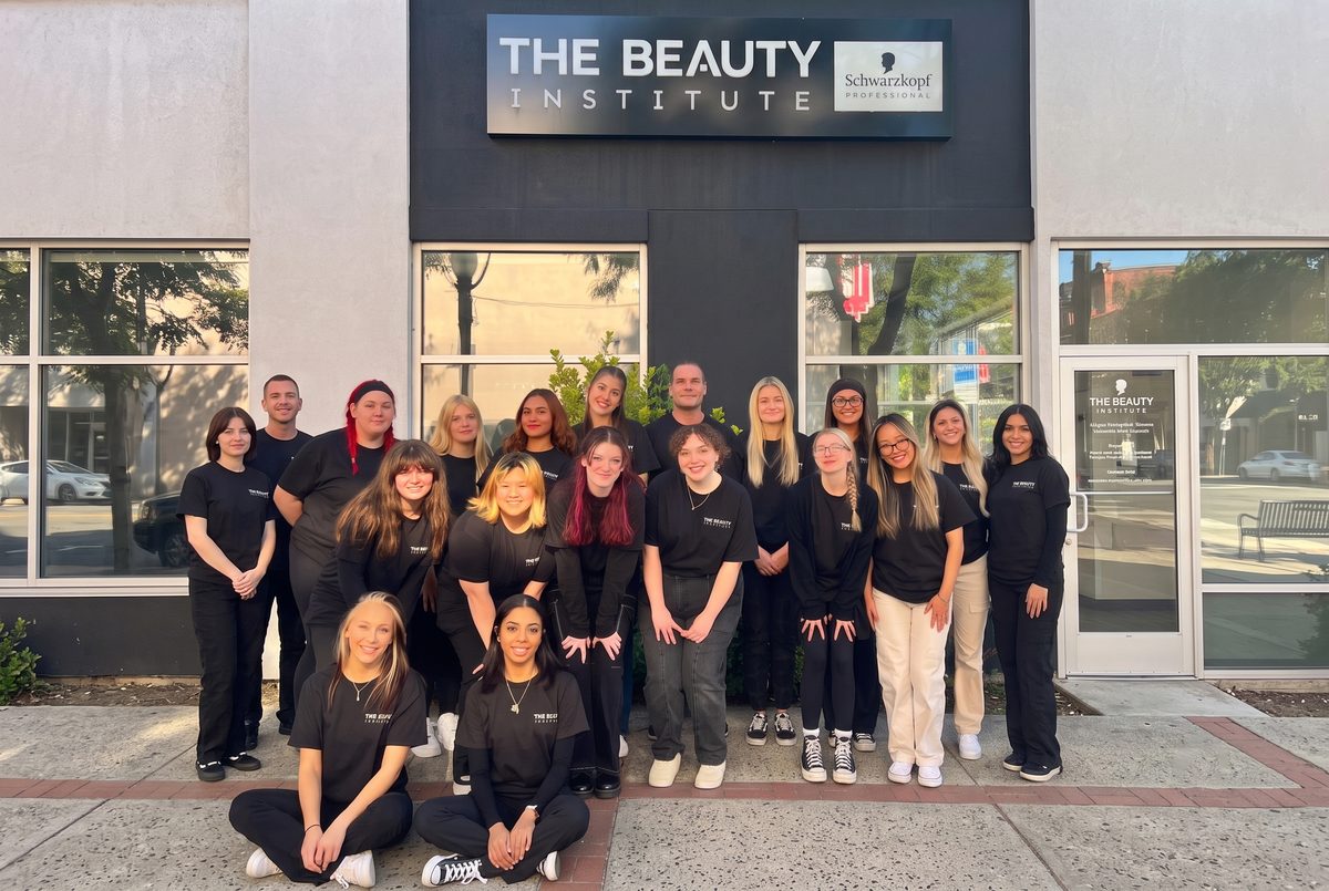 The Beauty Institute team outside our salon and school