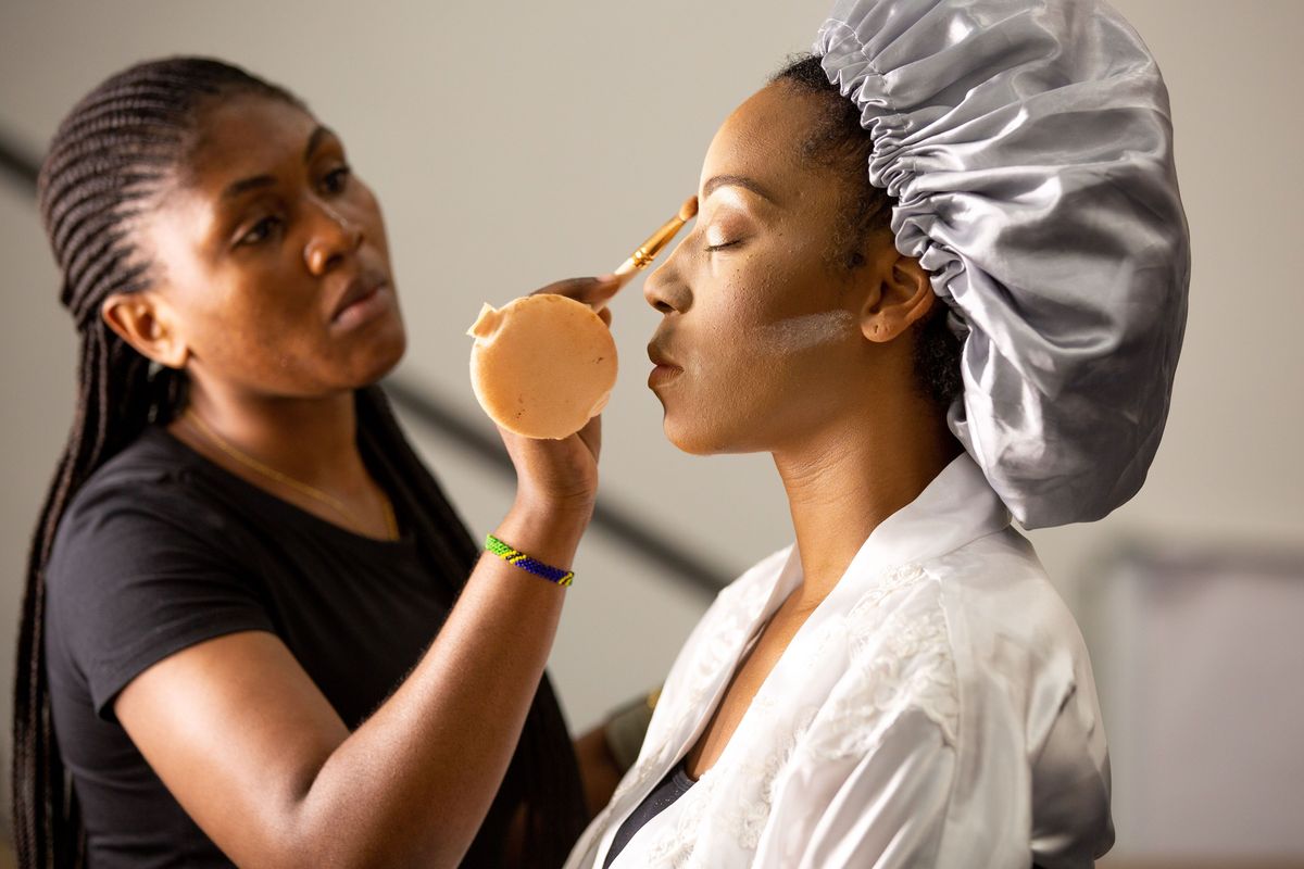 Makeup application training at The Beauty Institute